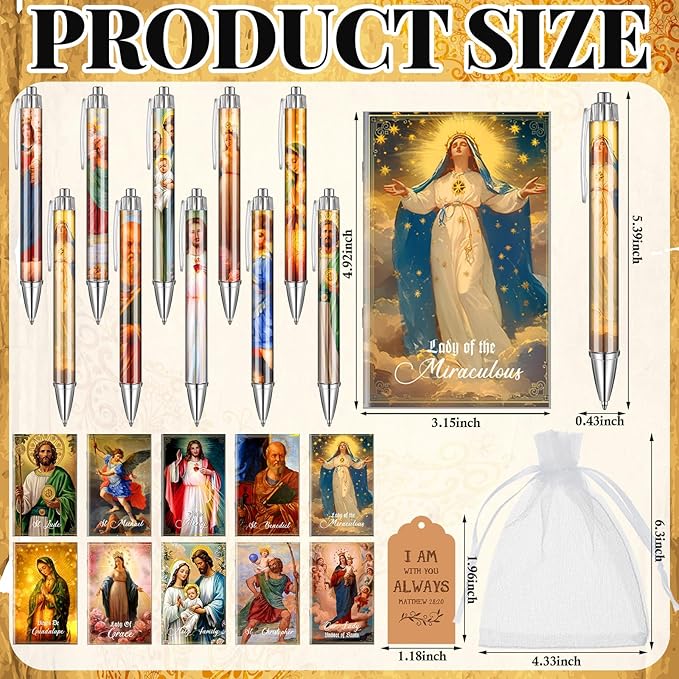 200 Pcs Bible Verse Sets Church Christian Gift Include 50 Scripture Notebooks 50 Bible Bamboo Pens 50 Thanks Tags 50 Organza Bags for Women Man Christian Party Gifts(Vivid Color,Jesus)