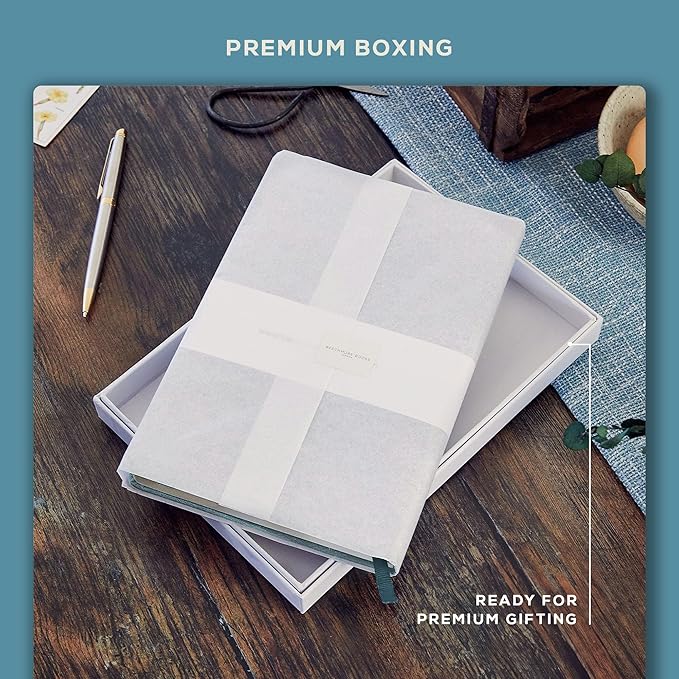 BEECHMORE BOOKS Lined Journal Notebook, 5.8 x 8.3 inch, A5 160 Lined Pages, Hardcover Leather Journals for Women, Men, Writing and Notebooks for Work - 120 GSM Thick Paper, Gifts Box Included