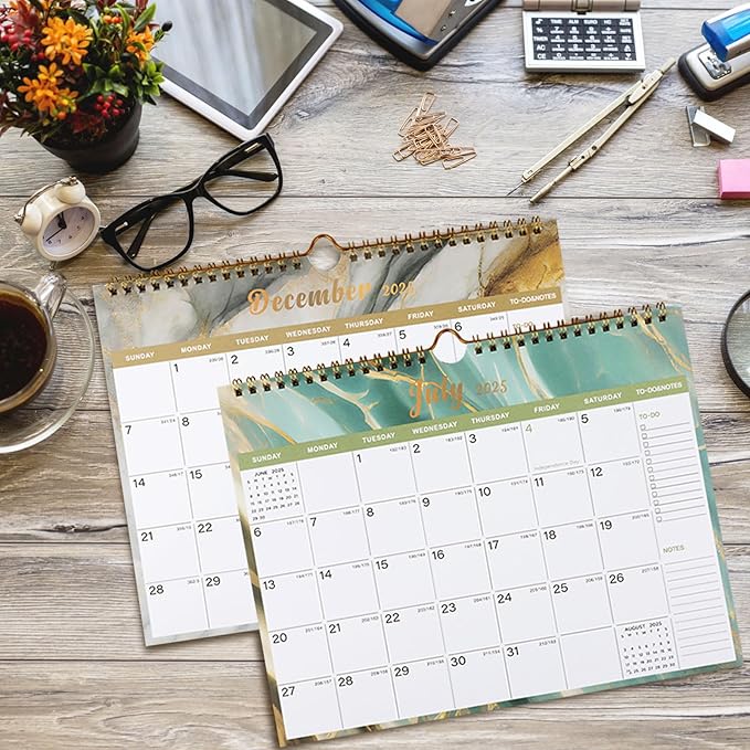 Lbylyhxc 2024-2025 Calendar - Includes July 2024 to December 2025-18 Monthly Wall Calendar 2024-2025, 11 x 8.5 Inches.Thick Paper with Julian Dates and Block for New Year and Christmas Presents (2024-2025 wall calendar veins)