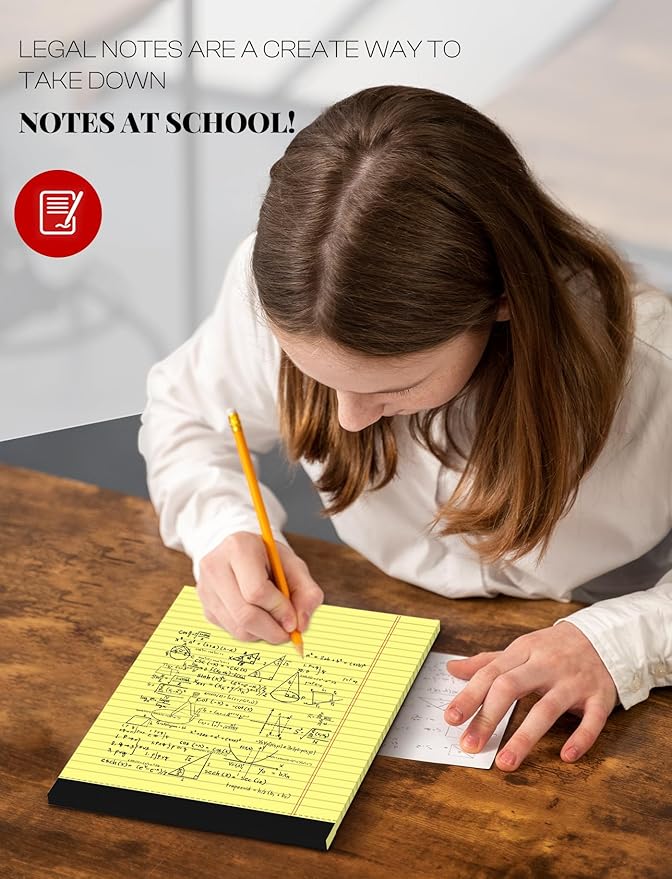 Yellow Legal Pads 8.5 x 11 Writing Pads Yellow Note Pads 8.5 x 11 Perforated Wide Ruled Lined Notepads Pads of Paper 3 Pack Yellow Pads 30 Sheets Per Notebook Legal Notepads for Office, Home, School