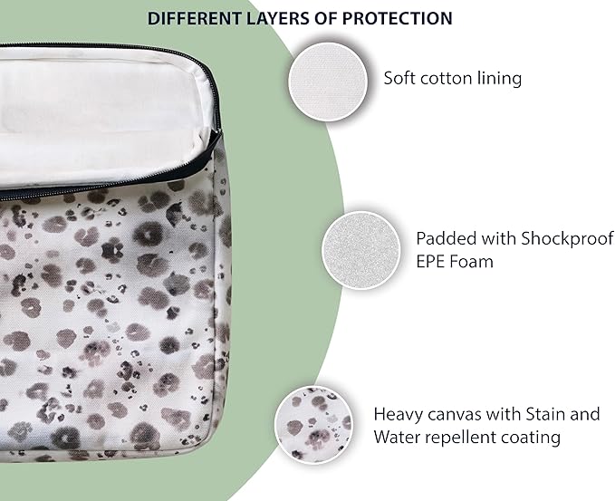 Maison d'Hermine Laptop Bag upto 15.6 inch Stain and water repellent Cotton canvas - Cheeta