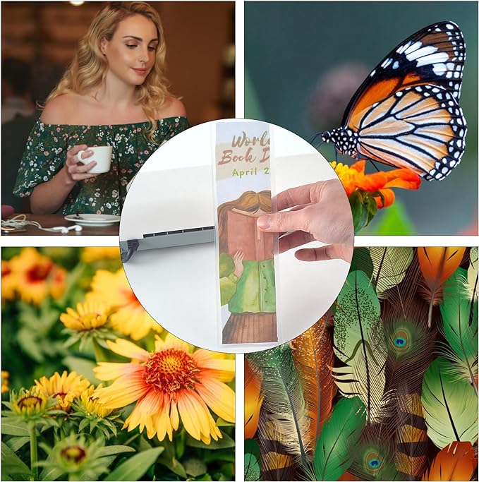 200Pieces Bookmark Laminating Pouches 2 * 8inch Hot Laminator Sleeves 5 Mil Compatible with Most Pouch Laminating Machines for Book Lovers Nature Lovers