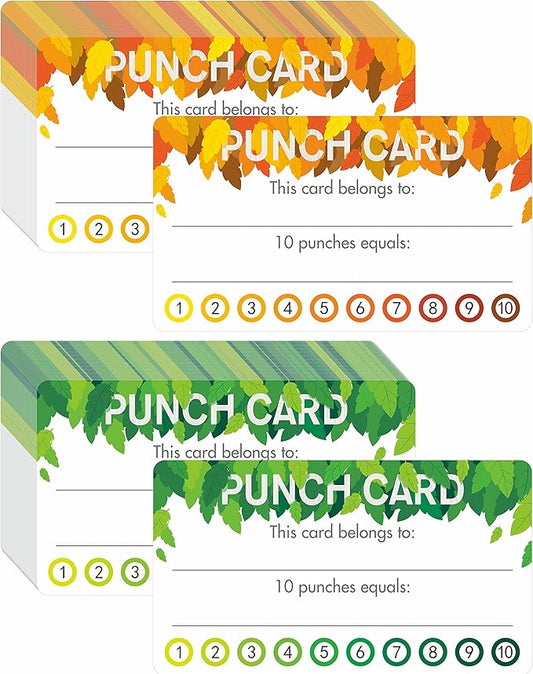 102 PCS Punch Cards, Incentive Reward Card Student Awards Loyalty Cards for Business, Classroom, Kids Behavior, Students, Teachers, 3.5” x 2”, 2 Styles