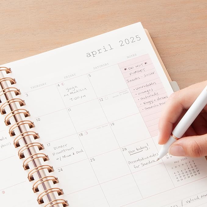 WAAV 2025 Weekly and Monthly Planner Calendar, January 2025 - December 2025, 5.875” x 8.625", Ombre Flexible Cover, Laminated Tabs, Wirebound, Storage Pocket, Gloria (Gloria- 2025, 5.875" x 8.625")