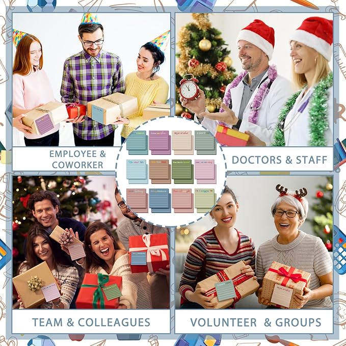 Yinder 24 Pcs Inspirational Sticky Notes with Lines Cute Motivational Sticky Notes Pad Employee Appreciation Gifts Bulk for Teacher Nurse Coworkers Office Supplies 3 x 3''(Morandi Color,Funny)