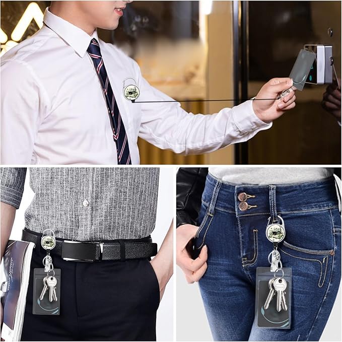 Giancomics Lanyards for Id Badges, Book Black Cat ID Badge Holder with Lanyard Badge Reel Retractable, Lanyard with ID Holder Keychain Clip Name Tag Cute ID Card Holder for Teacher Women Work Office