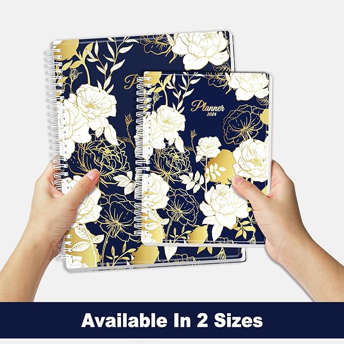 SUNEE 2025 Appointment Book, Quarter-Hourly, Weekly & Monthly - from January 2025 - December 2025, 6.4"x8.3" Flexible Cover, Notes, Pockets, Bookmark, Spiral Binding, Vintage Floral