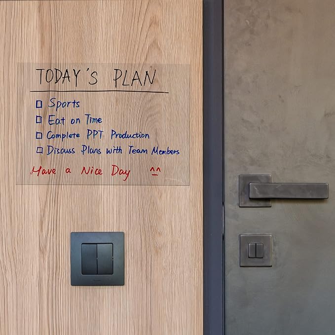 Clear Dry Erase Board Paper-Whiteboard for Fridge-Clear Contact Paper Sheets for Wall-Adhesive Dry Erase Board Sticker for Desk/Refrigerator/Office/Classroom/Wallpaper(5.82''X8.27''X6 Pcs)