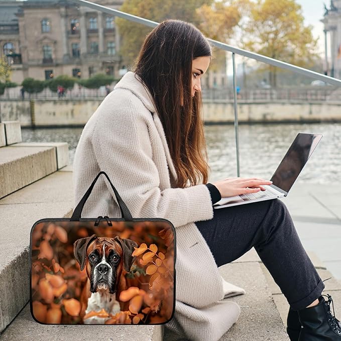 Laptop Sleeve Case Bag 15 inch, Dog Autumn Slim Carrying Case Durable Handbag Travel Laptop Bag for 15 inch MacBook Air M3/M2/15 Pro/Surface Laptop 7/6/5/4/3/ Dell XPS 15 Plus