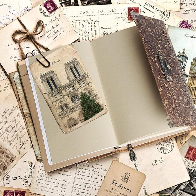 Leather Journal for Women & Men - Leather Bound Journal, Men’s Leather Notebook Journal, Lined Travel Journal for Writing, Poetry & Dream Journal Leather, Leather Journals, Thick Book 8x5.5 inch