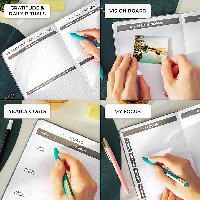 Clever Fox Daily Planner – Undated Planning Notebook with Hourly Schedule & to-Do List – Personal Day Task & Work Organizer, 6 Months (Gray)