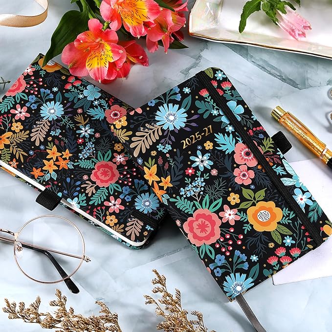 2025-2027 Pocket Planner/Calendar - Monthly Pocket Planner/Calendar with Pen Hold, Jan. 2025 - Dec. 2027, Inner Pocket and 63 Notes Pages, 6.6" x 3.7"