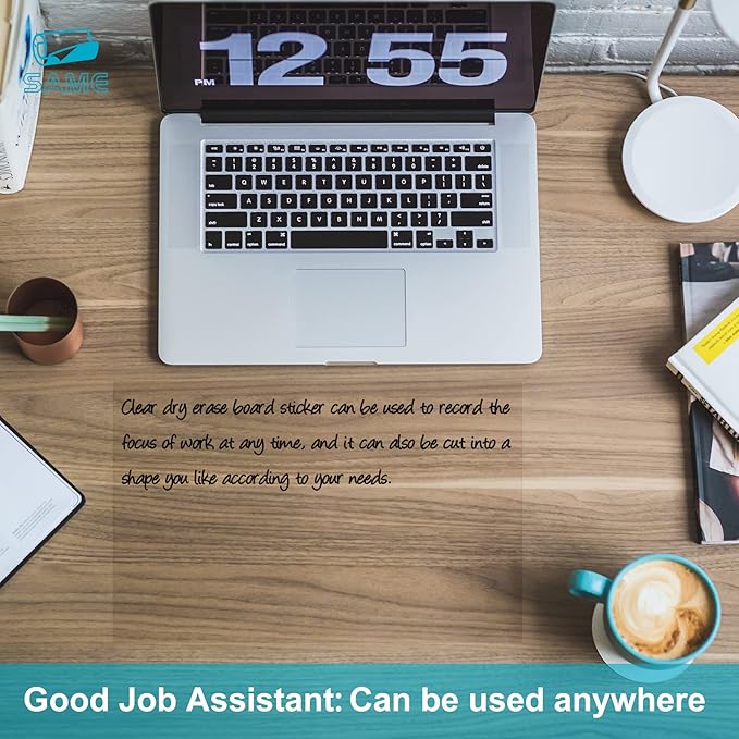 Clear Dry Erase Board Paper-Whiteboard for Fridge-Clear Contact Paper Sheets for Wall-Adhesive Dry Erase Board Sticker for Desk/Refrigerator/Office/Classroom/Wallpaper(8.27''X11.69''X10 Pcs)