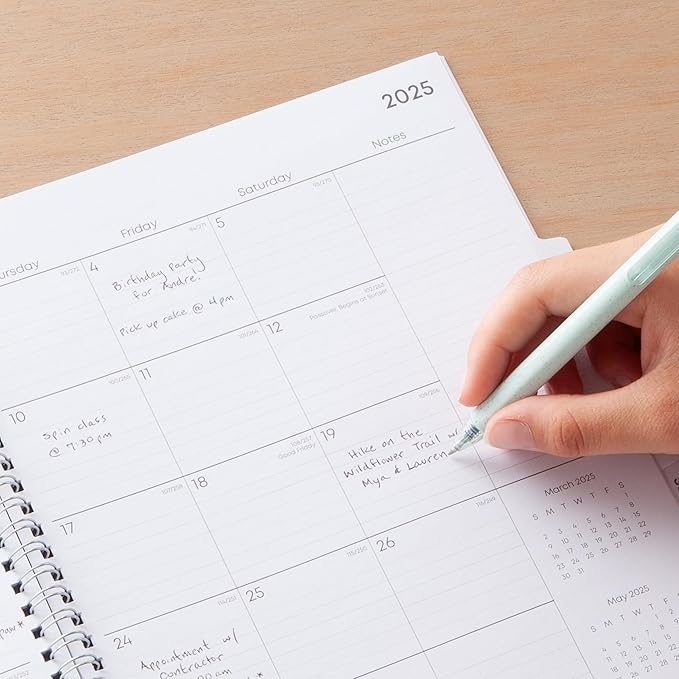 Blue Sky 2025 Monthly Planner Calendar, January 2025 - December 2025, 8" x 10", Flexible Frosted Cover, Laminated Tabs, Wirebound, Storage Pocket, Lindley (Lindley- 2025, 8" x 10")