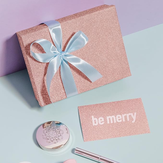 Rose Gold Glitter Cardstock 8.5x11 Double-Sided 24 Sheets, Goefun Gold No-Shed Glitter Paper 280GSM/100lb Pink Card Stock for Craft, Art, Invitation, Graduation, Wedding Party