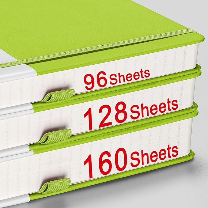 AHGXG Bullet Dotted Journal - 320 Numbered Pages Dot Grid Notebook A5 Thick Journal, 100gsm Thick Dotted Paper, Leather Hardcover,Inner Pocket, 5.75'' × 8.38'' - GrassGreen