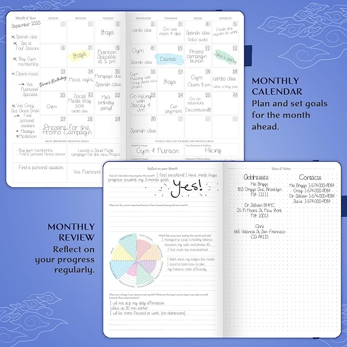 Legend Planner – Weekly & Monthly Life Planner to Hit Your Goals & Live Happier. Organizer Notebook & Productivity Journal. A5 (Royal Blue)