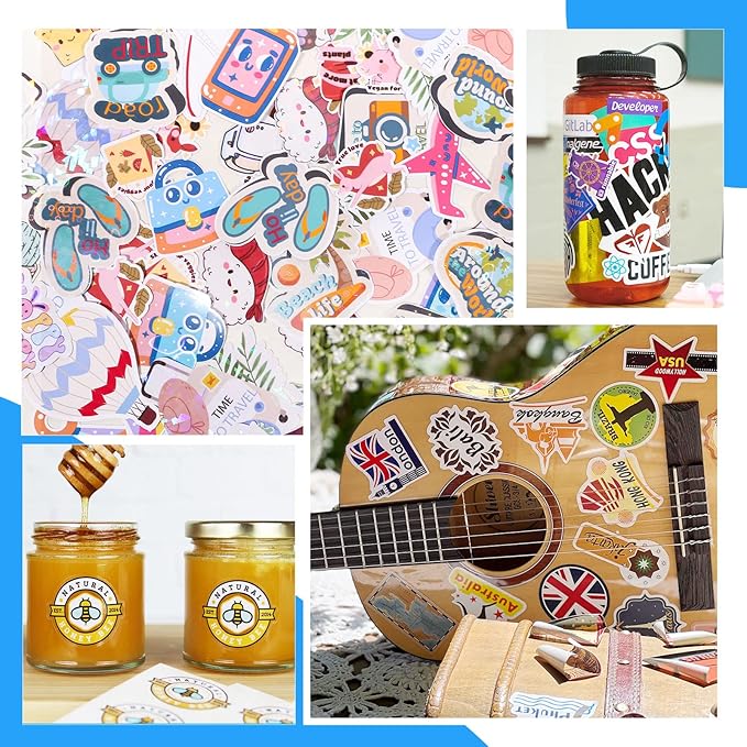 TECKWRAP Holographic Sticker Paper Clear Overlay Laminating Sheets Matte White Inkjet Printable Vinyl 8.26" x 11.69" A4 Size 36 sheets/Pack Laminate Sticker Film for Craft, Scrapbooking, Craft Cutters