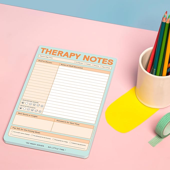 Knock Knock Therapy Notes Pad: Record Stuff to Discuss in Therapy + Session Notes & Discussion, 6 x 9-Inches
