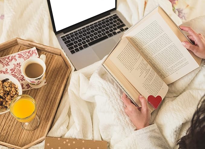 18 PCS Leather Bookmarks for Women with Heart Shape, Cute Corner Bookmark, Book Accessories for Reading Lovers, Book Markers for Women, Bookmarks for Book Lovers (18PCS Heart) Multicolor