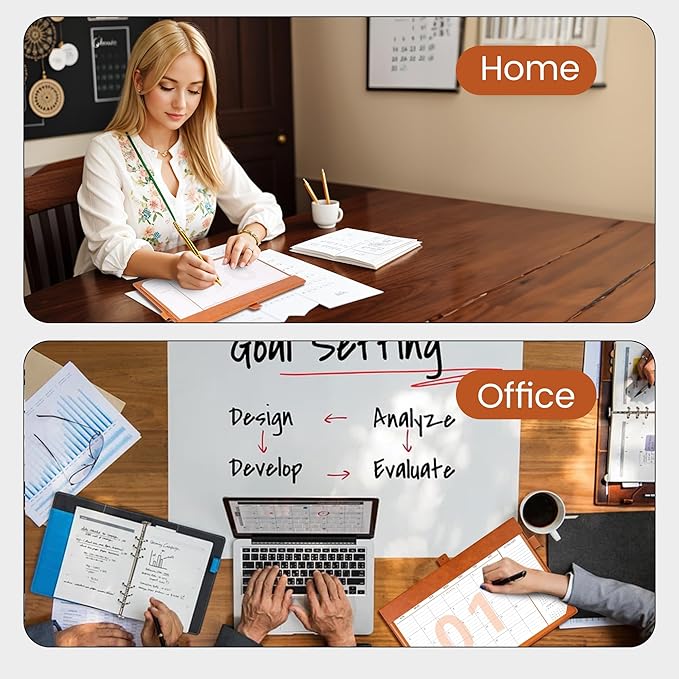 Desk Calendar 2025,12 Month Wall Calendar from Jan 2025-Dec 2025, Small Desk Calendar 12" x 8.5" with To-Do Lists, Leather Desk Pad Calendar with PVC Cover for Home School and Office,Black