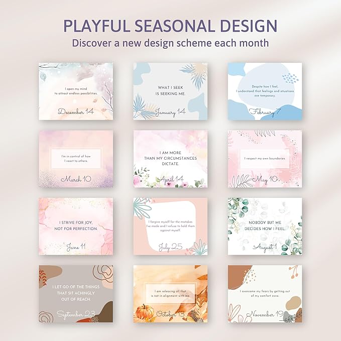 Daily Affirmation Calendar, Undated Inspirational Desk Calendar, Inspirational Gifts for Women, Daily Affirmations for Women, Pink Gifts for Women, Daily Flip Calendar, Motivational Gifts for Women