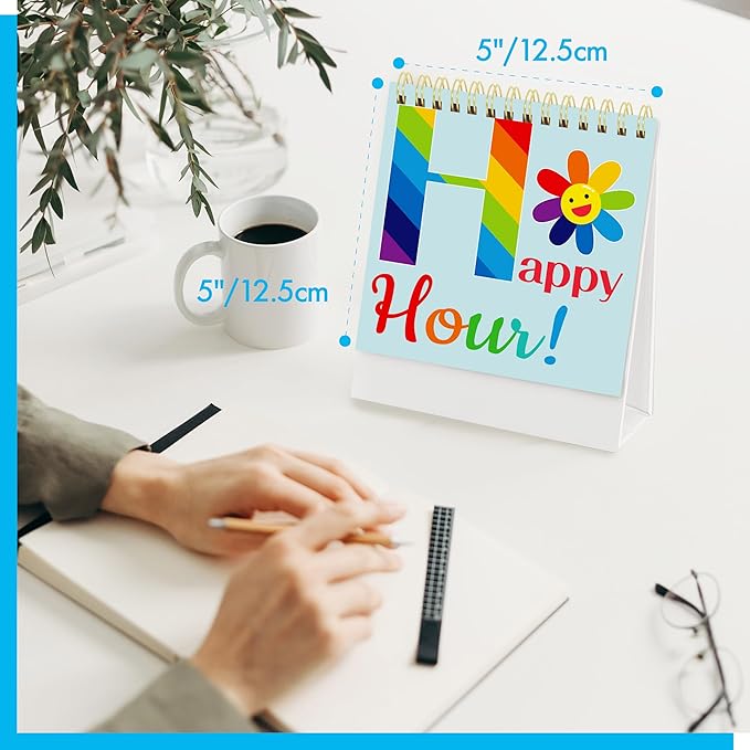 Gethelud 40 Pages Funny Desk Sign, Desktop Flip Book 34 Different Fun and Flip-Over Messages Plus 6 Pages Erasable Blank Cards for Office Gifts Desk Accessories