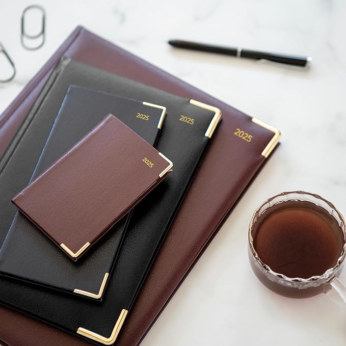 Letts of London Classic Quarto Vertical Week to View Planner 2024 with Appointments, 10.47-inch Height, Burgundy, Office and School Supplies