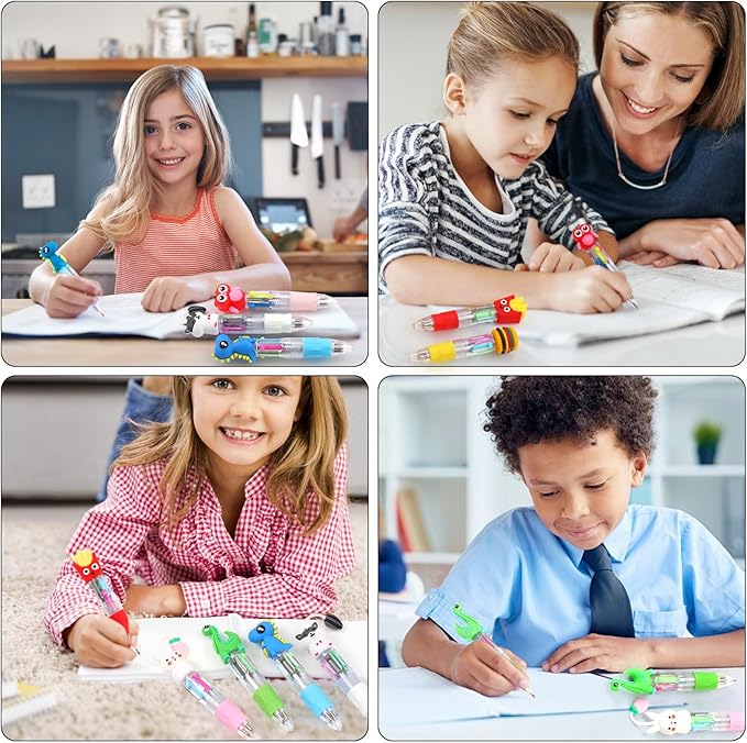 100Pcs Mini Multicolor Pens in One 4-in-1 Cute Pens Bulk for Kids, Ballpoint Pen for Birthdays and Children's Parties, Fun Pens Gifts Assorted Ink Kawaii Pens