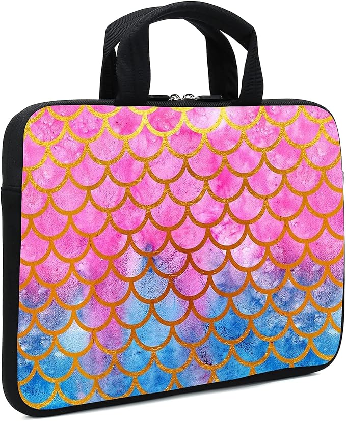 11.6 12 12.1 Inch Laptop Carrying Bag Protective Chromebook Case Pouch Netbook Notebook Ultrabook Bag Tablet Sleeve Cover Travel Briefcase with Handle for Men Women (Mermaid)