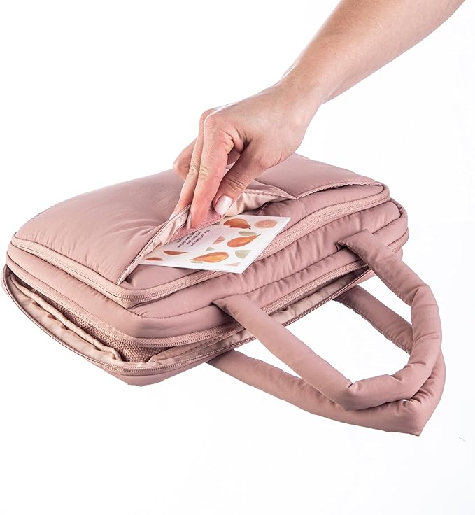 DiverseBee Large Bible Cover with Handles, Bible Carrying Case for Women, Bible Tote Bag, Book Cover, Bible Accessories Gift (Pink)