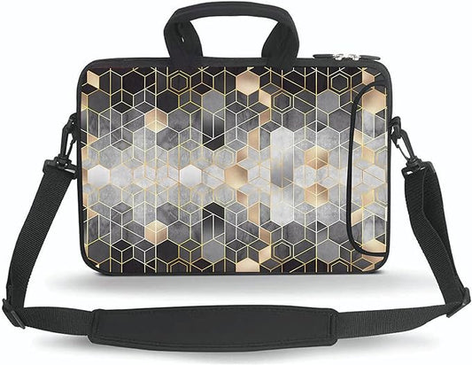 11 11.6 12 12.5 13 inches Case Laptop/Chromebook/Ultrabook/Notebook PC Messenger Bag Tablet Travel Case Neoprene Handle Sleeve with Shoulder Strap(Geometry)