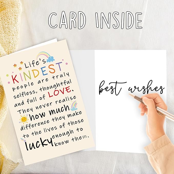 OJsensai Funny Thank You Card for Him Her, Best Appreciation Gifts for Women Men, Colorful Friend Friendship Gifts