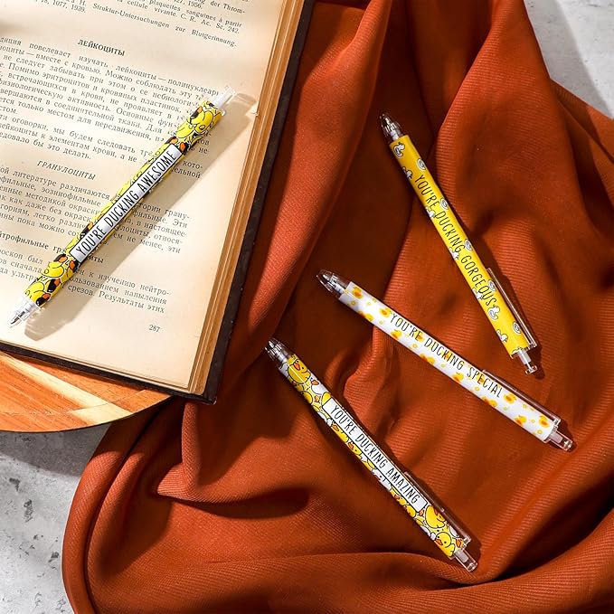 Jetec 30 Pcs Duck Pens Gifts Inspirational Cute Ballpoint Pens Bulk Motivational Employee Appreciation Gifts Black Ink for Duck Lovers Thank You Coworkers