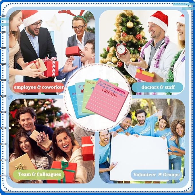 Yinder 24 Pcs Team Sticky Notes Team Appreciation Gifts Bulk Employee Coworker Inspirational Sticky Notes Pad Appreciation Gifts for Teacher Nurse Office Supplies 3 x 3''(Dark Color,Appreciation)