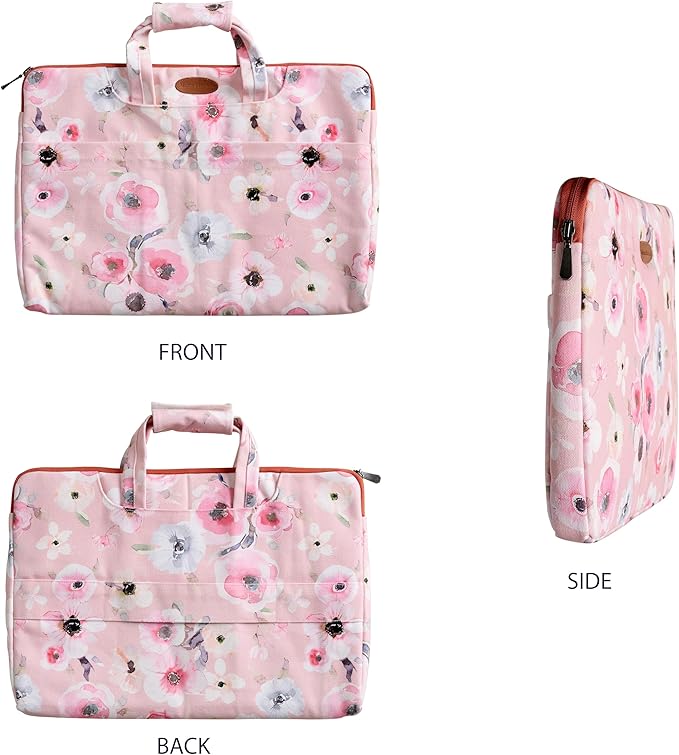Maison d'Hermine Laptop Bag upto 15.6 inch Stain and water repellent Cotton canvas - Romantic Poppy