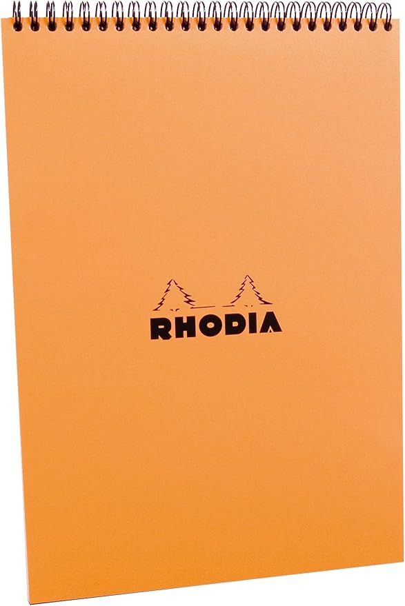 Rhodia Wirebound Notepad, A4, Square Ruling - Orange (18500C)