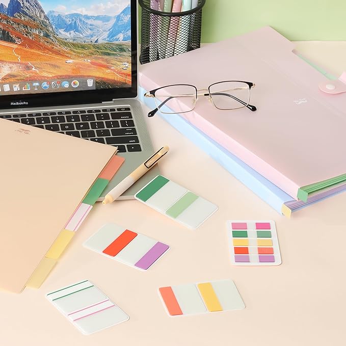 Mr. Pen- Sticky Index Tabs, 500 Pcs, 21 Sets, Colorful Sticky Tabs for Notebooks, Page Markers, Page Tabs for Binders, Page Tabs Sticky Tabs for Books, Notebook Tabs, Book Sticky Tabs for Notebooks