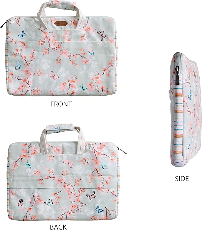 Maison d'Hermine Laptop Bag upto 13.5 inch Stain and water repellent Cotton canvas - Blossom In Spring