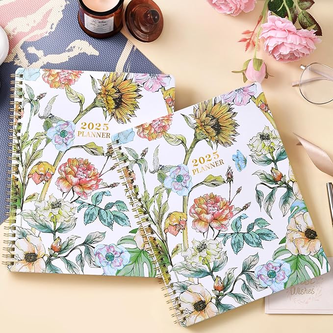2025 Planner - Planner/Calendar 2025, Jan.2025 - Dec.2025, 8" x 10", 2025 Planner Weekly & Monthly Thick Paper, Perfect Daily Organizer - Art Floral