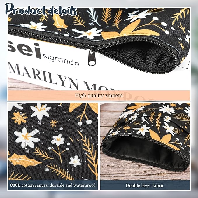 Book Sleeve Book Covers Book Protector Floral Printed with Zipper Washable Fabric for Teen Adult Book Lover Teacher Student(Medium,11 X 8.7 Inch)…