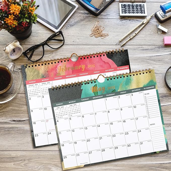 Lbylyhxc 2025-2026 Calendar - 18 Monthly Wall Calendar 2025-2026 from January 2025 to June 2026, 11 x 8.5 Inches.Thick Paper with Julian Dates and Block for New Year and Christmas Presents (2025-2026 wall calendar inks)