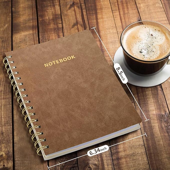 Spiral Notebook College Ruled Soft Cover Suede Aesthetic Note book 160 Pages 8.5" x 6.34" For Work Note taking,Journals For Writing School Office With Double-Sided Pocket,100GSM Thick Paper