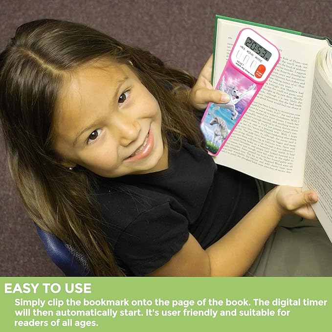 Mark-My-Time - Digital Bookmark - Mark My Time Reading Timer and Bookmark for Kids, Cool Bookmarks and Reading Incentives, Christmas Gift & Stocking Stuffer for Book Lovers - 3D Enchanted Horses