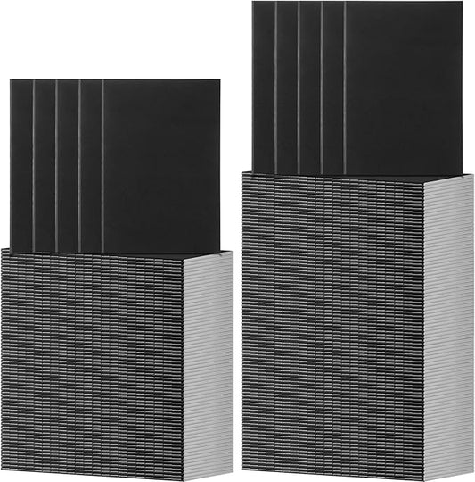 Handepo 100 Pack Composition Notebooks Ruled Lined Kraft Notebooks Bulk Soft Cover Journals Travel Diary Memo for Students Classroom Office Supplies(A5,Black)