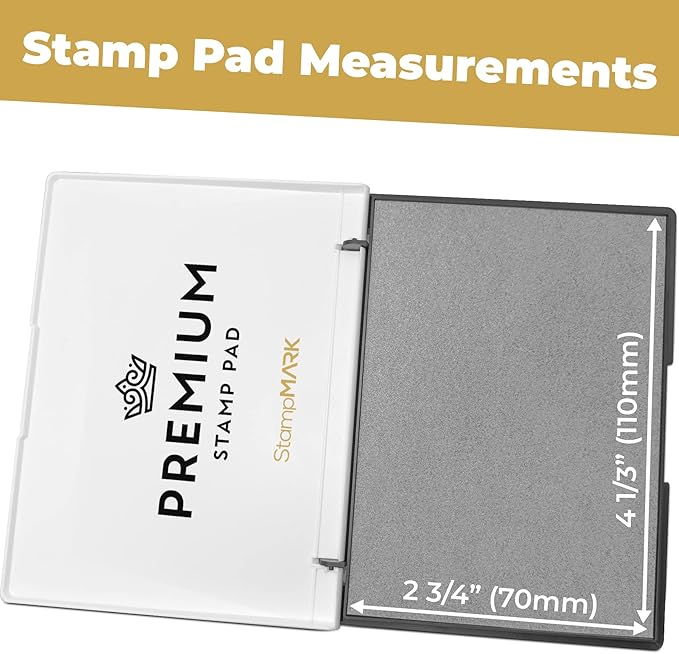 Premium Stamp Pad Medium Size 3" x 4" - for Traditional Rubber Stamps - Felt Pad Gray Color