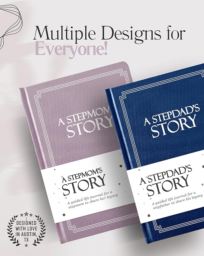 Stepmom's Life Story Journal (Hardcover): A Meaningful Keepsake for Stepmom to Share Her Journey & Memories, Book Includes 250+ Prompt Questions, Sentimental Gift for Mother's Day, Birthday, Christmas