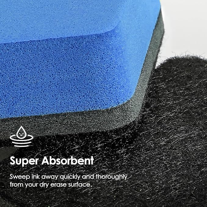 MaxGear 24 Pack Dry Erase Erasers, Magnetic Whiteboard Dry Erasers for Classroom, Mini Whiteboard Cleaning Pads, Chalkboard Wiper Teacher Supplies for School, Office, Home (6 Color Set, 2 x 2 Inch