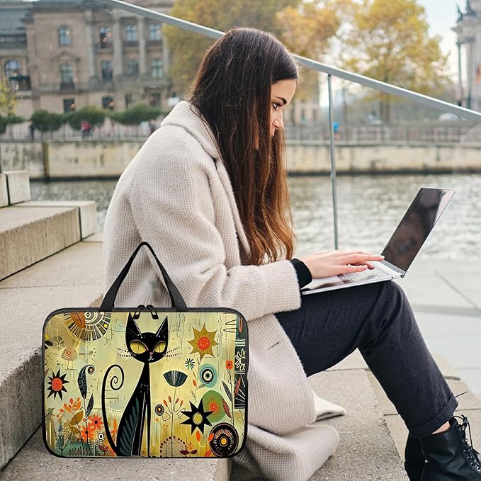 Laptop Sleeve Case Bag 13 inch, Graffiti Cat Slim Carrying Case Durable Handbag Travel Laptop Bag for 13 inch MacBook Air M3/M2/Pro M2/ 13" iPad Pro/Air M4/M2 2024