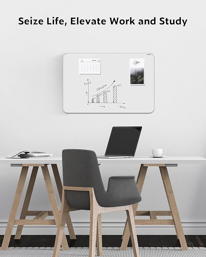 Deli Magnetic Dry Erase White Board, 35 x24 Inches, Silver Frame